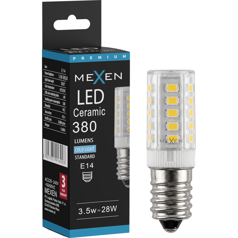 Mexen Aura żarówka LED E14, 3,5W, Zimna - 6500K, 380 lm - L121-E14-0365-01