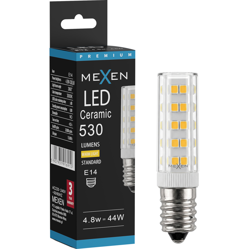 Mexen Aura żarówka LED E14, 4,8W, Ciepła - 3000K, 530 lm - L121-E14-0530-01