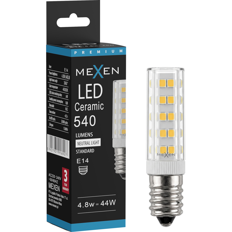 Mexen Aura żarówka LED E14, 4,8W, Neutralna - 4000K, 540 lm - L121-E14-0540-01