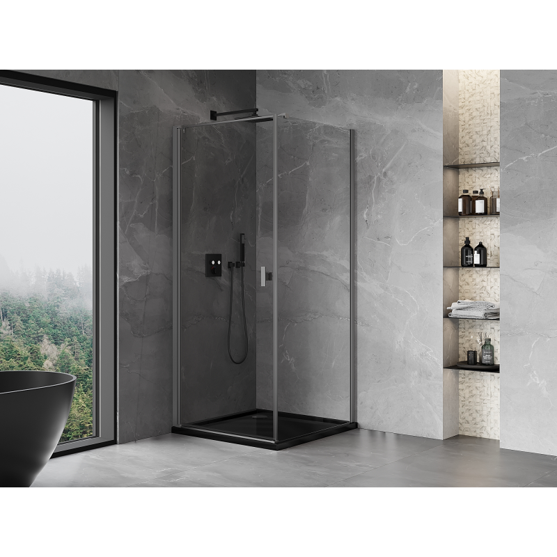 Mexen Mist-B kabina prysznicowa uchylna 95 x 95 cm, transparent, gun metal - 8A2T-095-095-95-00