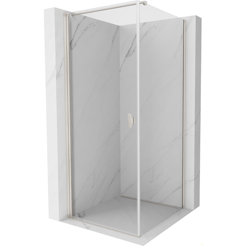 Mexen Mist-B kabina prysznicowa uchylna 80 x 80 cm, transparent, nikiel szczotkowany - 8A2T-080-080-97-00