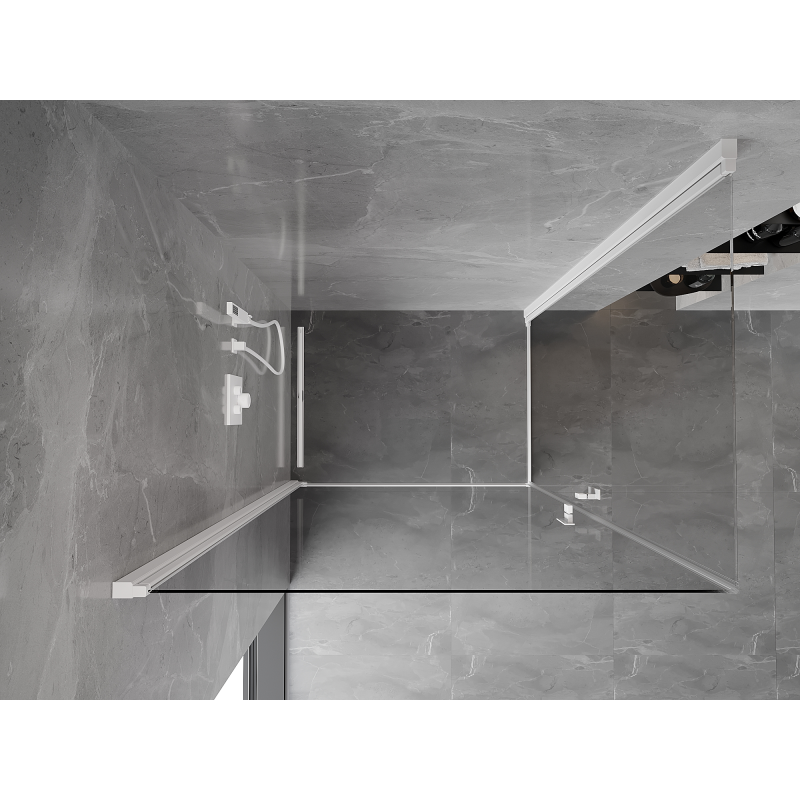 Mexen Mist-B Duo kabina prysznicowa uchylna 75 x 70 cm, transparent, biała - 8A2-075-070-20-00