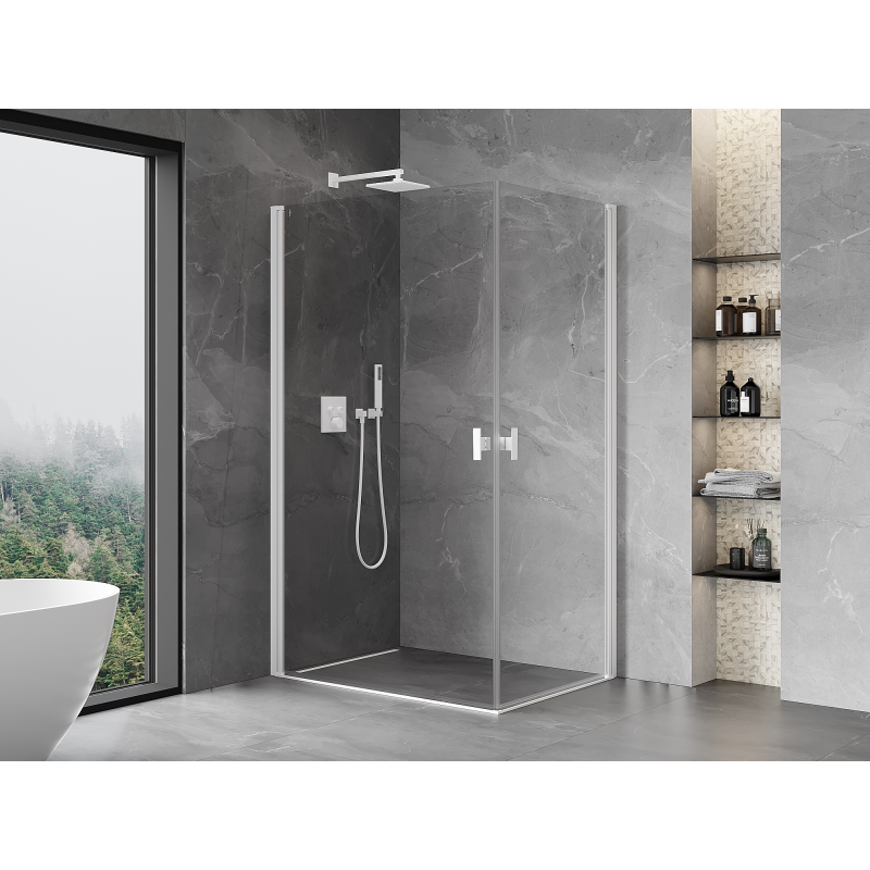 Mexen Mist-B Duo kabina prysznicowa uchylna 95 x 80 cm, transparent, biała - 8A2-095-080-20-00