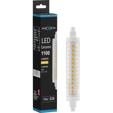 Mexen Vega żarówka LED ściemnialna R7S, 10W, Ciepła - 3000K, 1100 lm - L125-R7S-1030-02