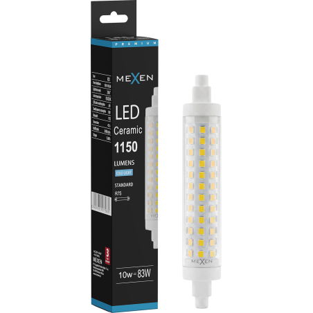 Mexen Vega żarówka LED ściemnialna R7S, 10W, Zimna - 6500K, 1150 lm - L125-R7S-1065-02