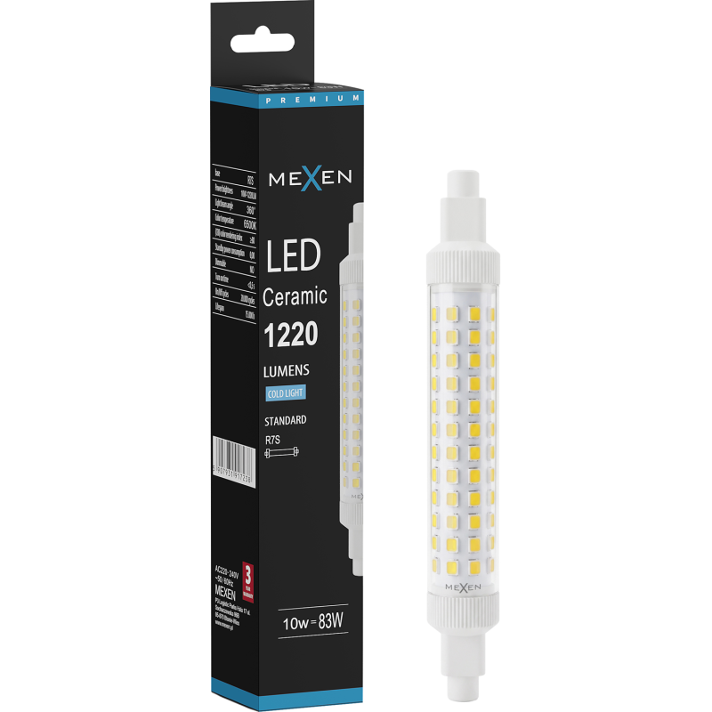 Mexen Vega żarówka LED R7S, 10W, Zimna - 6500K, 1220 lm - L126-R7S-1065-02