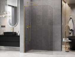 Mexen Kioto-P L ścianka prysznicowa Walk-in 70 x 200 cm, transparent 8 mm, złota - 800-070-103-50-00-P