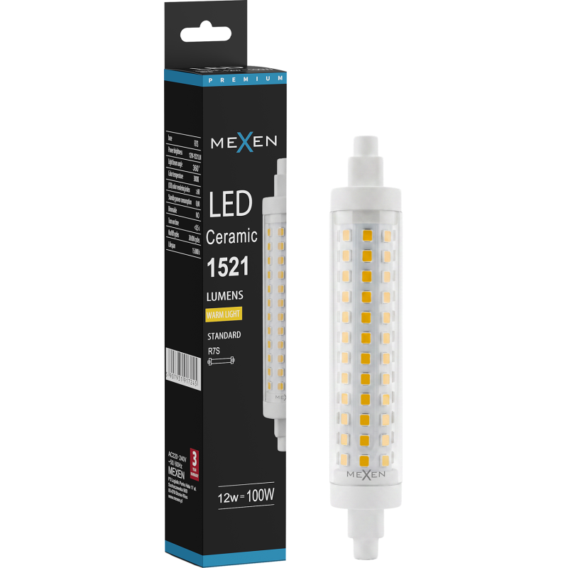 Mexen Vega żarówka LED R7S, 12W, Ciepła - 3000K, 1521 lm - L126-R7S-1230-02