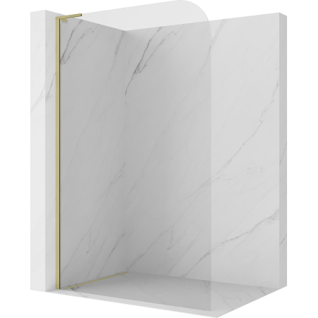 Mexen Kioto-P L ścianka prysznicowa Walk-in 90 x 200 cm, transparent 8 mm, złota szczotkowana - 800-090-103-55-00-P