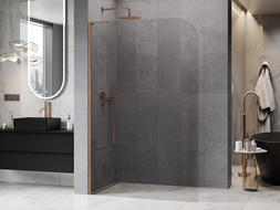 Mexen Kioto-P L ścianka prysznicowa Walk-in 70 x 200 cm, transparent 8 mm, różowe złoto - 800-070-103-60-00-P