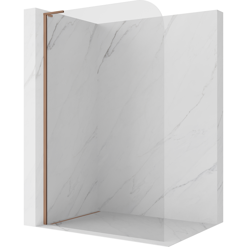 Mexen Kioto-P L ścianka prysznicowa Walk-in 90 x 200 cm, transparent 8 mm, miedź szczotkowana - 800-090-103-65-00-P