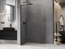 Mexen Kioto-P L ścianka prysznicowa Walk-in 100 x 200 cm, transparent 8 mm, czarna - 800-100-103-70-00-P
