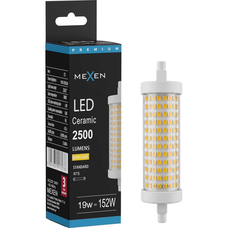 Mexen Vega żarówka LED R7S, 19W, Ciepła - 3000K, 2500 lm - L126-R7S-1930-02