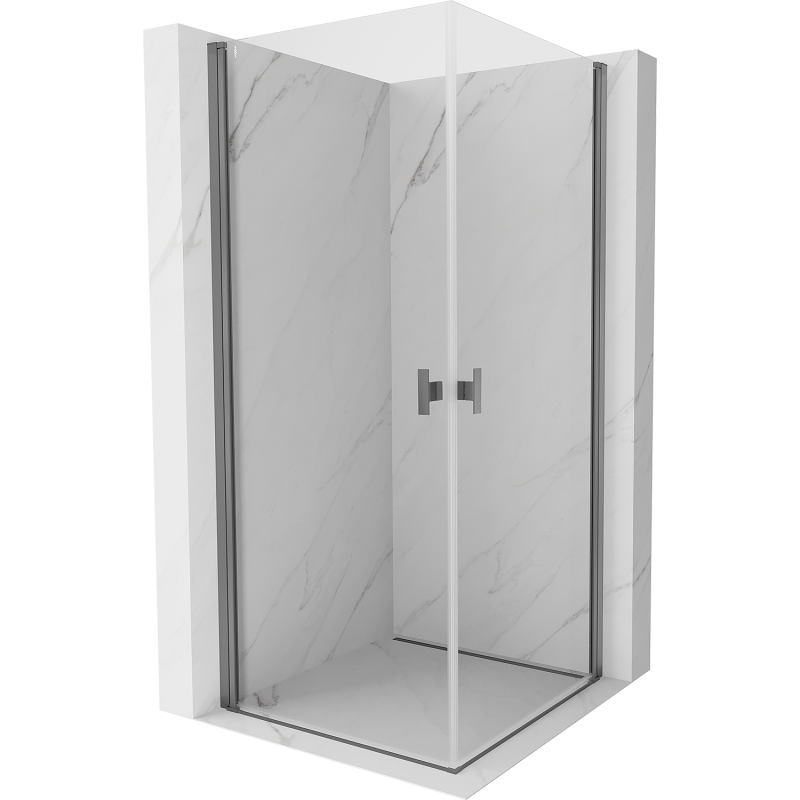 Mexen Mist-B Duo kabina prysznicowa uchylna 70 x 70 cm, transparent, gun metal - 8A2-070-070-95-00
