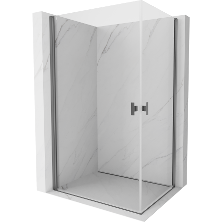 Mexen Mist-B Duo kabina prysznicowa uchylna 80 x 70 cm, transparent, gun metal - 8A2-080-070-95-00
