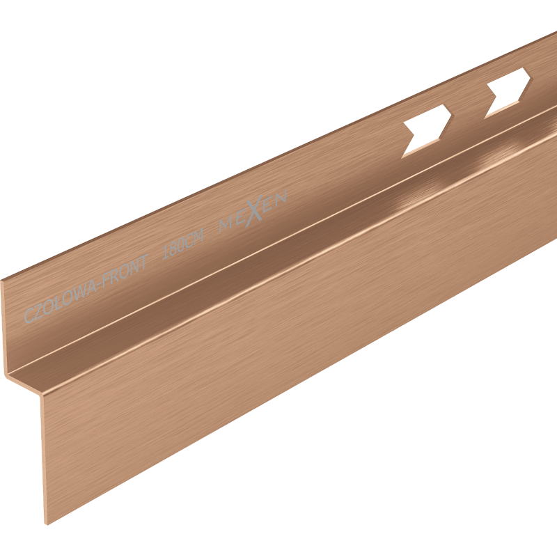 Mexen Line-B listwa brodzikowa czołowa 180 cm, miedź szczotkowana - 186503180U