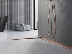 Mexen Line-B listwa spadkowa do szkła 120 cm lewa, miedź szczotkowana - 186504120L