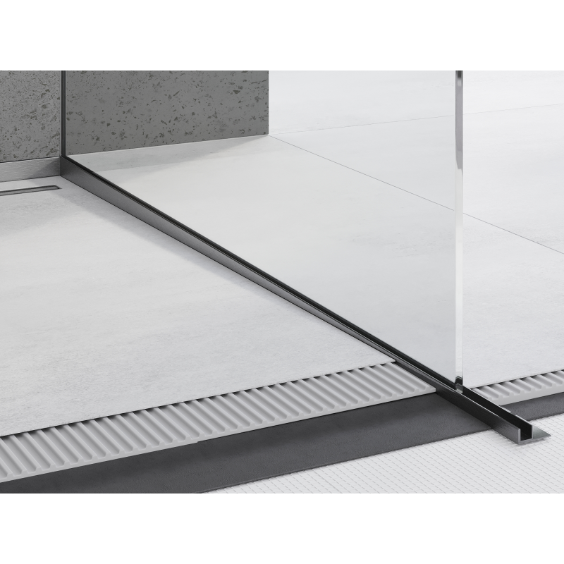Mexen Line-B listwa spadkowa do szkła 180 cm prawa, gun gray szczotkowany - 186604180R
