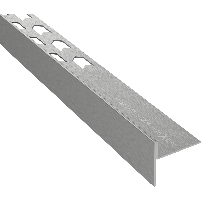 Mexen Line-B listwa spadkowa podłogowa 120 cm lewa, gun gray szczotkowany - 186601120L