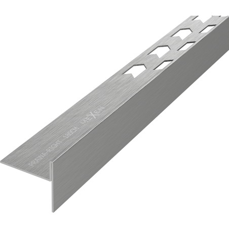 Mexen Line-B listwa spadkowa podłogowa 180 cm prawa, gun gray szczotkowany - 186601180R