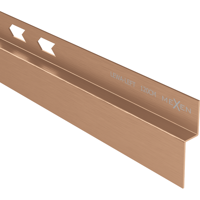 Mexen Line-B listwa spadkowa przyścienna 120 cm lewa, miedź szczotkowana - 186502120L