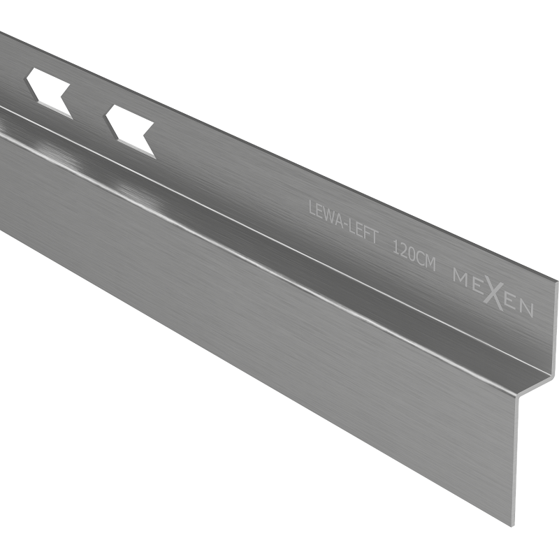 Mexen Line-B listwa spadkowa przyścienna 120 cm lewa, gun gray szczotkowany - 186602120L