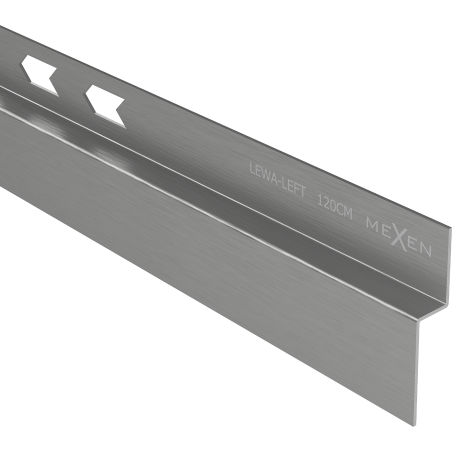 Mexen Line-B listwa spadkowa przyścienna 120 cm lewa, gun gray szczotkowany - 186602120L