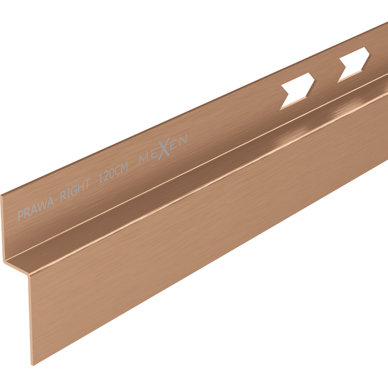 Mexen Line-B listwa spadkowa przyścienna 120 cm prawa, miedź szczotkowana - 186502120R