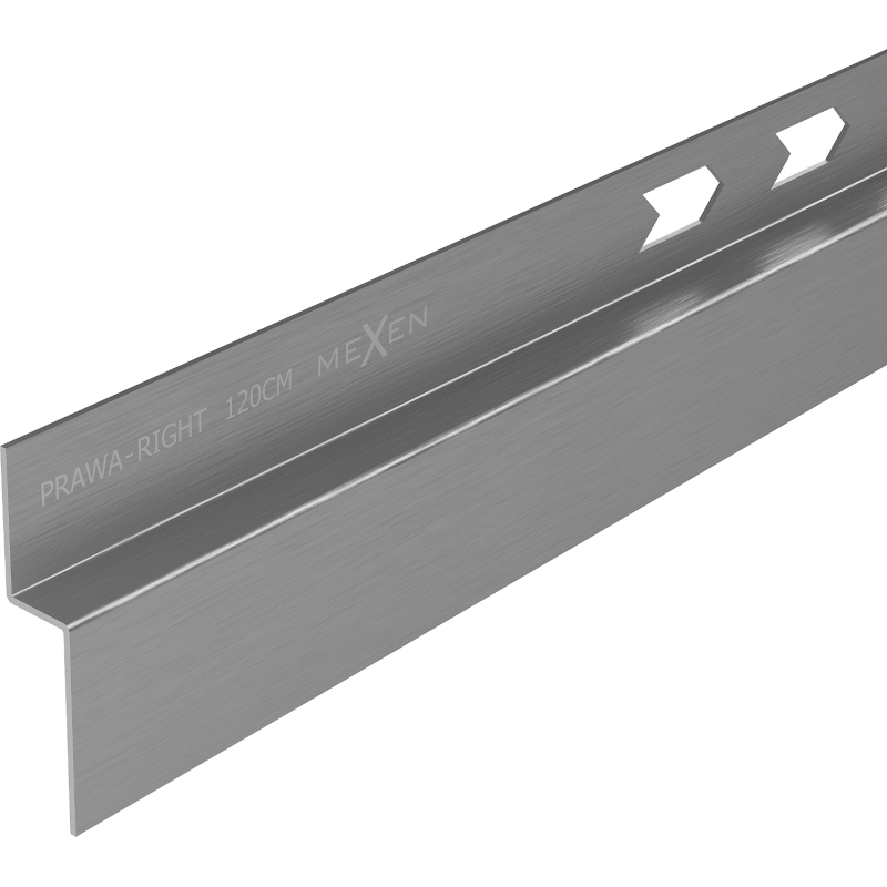 Mexen Line-B listwa spadkowa przyścienna 120 cm prawa, gun gray szczotkowany - 186602120R