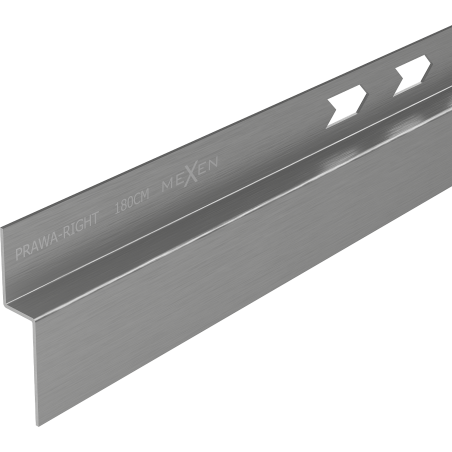 Mexen Line-B listwa spadkowa przyścienna 180 cm prawa, gun gray szczotkowany - 186602180R