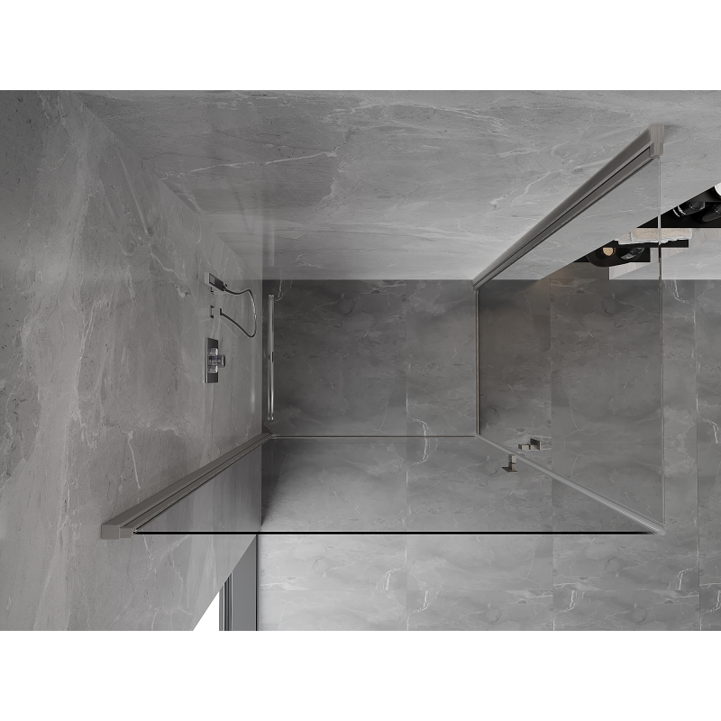 Mexen Mist-B Duo kabina prysznicowa uchylna 80 x 70 cm, transparent, nikiel szczotkowany - 8A2-080-070-97-00