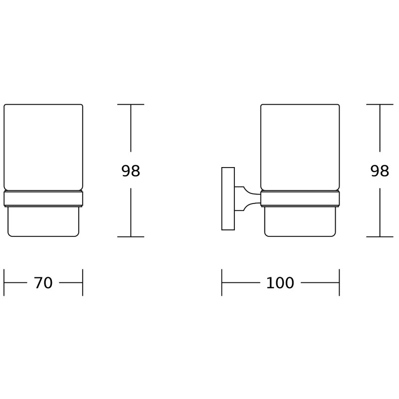 Mexen Rufo kubek na szczoteczki, czarny - 7050938-70