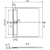 Mexen Amon brodzik kwadratowy SMC 100 x 100 cm, szary - 4F611010