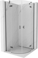 Mexen Mist kabina prysznicowa półokrągła uchylna 70 x 70 cm, transparent, gun gray szczotkowany - 8A33-070-070-66-00