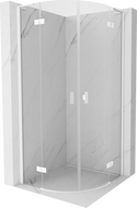 Mexen Mist L kabina prysznicowa półokrągła uchylna 100 x 100 cm, transparent, biała - 8A33L-100-100-20-00