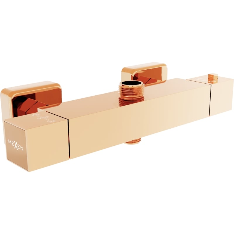 Mexen Cube termostatyczna bateria prysznicowa, różowe złoto - 77250-60