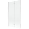 Mexen Mist parawan nawannowy 2-skrzydłowy lewy 100 x 150 cm, transparent, biały - 8A9-100-002-20-00-L