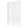Mexen Mist parawan nawannowy 2-skrzydłowy lewy 110 x 150 cm, transparent, biały - 8A9-110-002-20-00-L