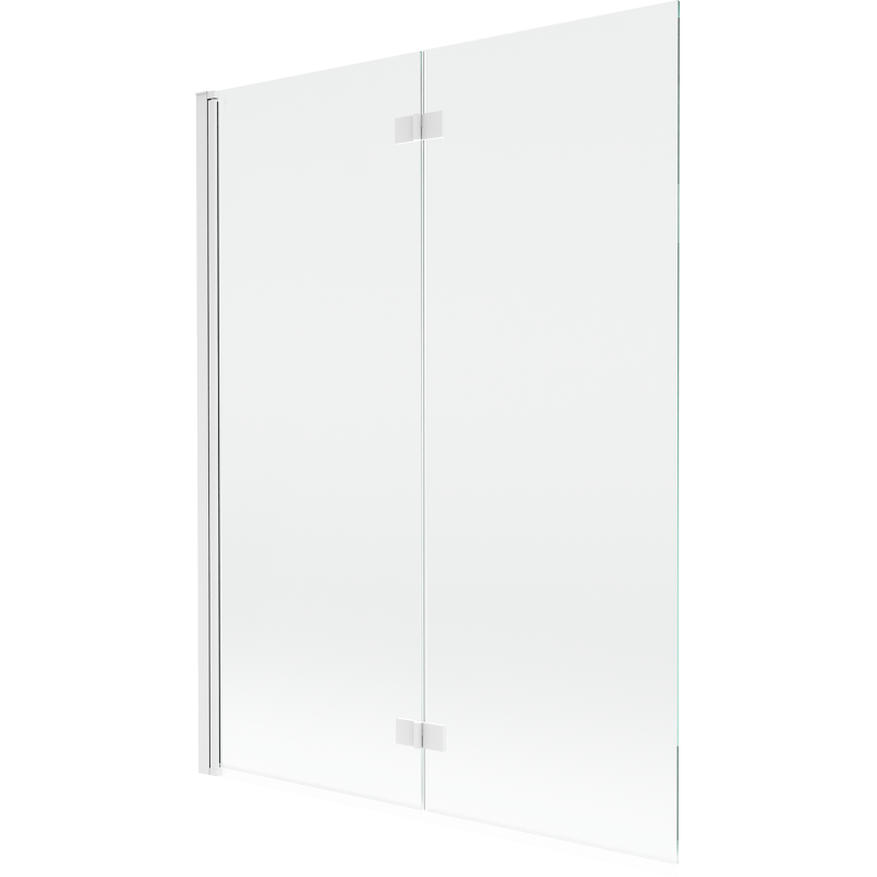 Mexen Mist parawan nawannowy 2-skrzydłowy lewy 130 x 150 cm, transparent, biały - 8A9-130-002-20-00-L