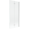 Mexen Mist parawan nawannowy 2-skrzydłowy prawy 80 x 150 cm, transparent, biały - 8A9-080-002-20-00-P