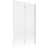 Mexen Mist parawan nawannowy 2-skrzydłowy prawy 110 x 150 cm, transparent, biały - 8A9-110-002-20-00-P