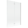 Mexen Mist parawan nawannowy 2-skrzydłowy prawy 120 x 150 cm, transparent, biały - 8A9-120-002-20-00-P