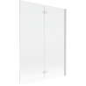Mexen Mist parawan nawannowy 2-skrzydłowy prawy 130 x 150 cm, transparent, biały - 8A9-130-002-20-00-P