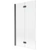 Mexen Mist parawan nawannowy 2-skrzydłowy lewy 100 x 150 cm, transparent, gun gray szczotkowany - 8A9-100-002-66-00-L