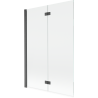 Mexen Mist parawan nawannowy 2-skrzydłowy lewy 120 x 150 cm, transparent, gun gray szczotkowany - 8A9-120-002-66-00-L