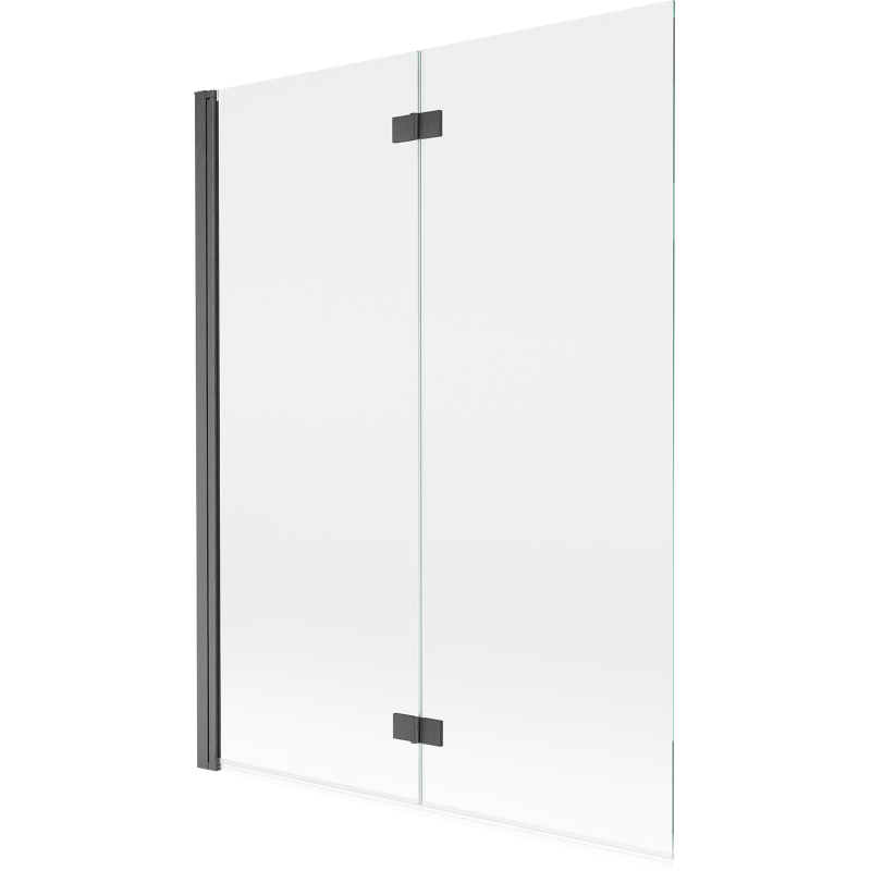 Mexen Mist parawan nawannowy 2-skrzydłowy lewy 130 x 150 cm, transparent, gun gray szczotkowany - 8A9-130-002-66-00-L