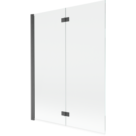 Mexen Mist parawan nawannowy 2-skrzydłowy lewy 130 x 150 cm, transparent, gun gray szczotkowany - 8A9-130-002-66-00-L
