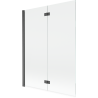 Mexen Mist parawan nawannowy 2-skrzydłowy lewy 130 x 150 cm, transparent, gun gray szczotkowany - 8A9-130-002-66-00-L