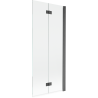 Mexen Mist parawan nawannowy 2-skrzydłowy prawy 80 x 150 cm, transparent, gun gray szczotkowany - 8A9-080-002-66-00-P