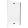 Mexen Mist parawan nawannowy 2-skrzydłowy prawy 110 x 150 cm, transparent, gun gray szczotkowany - 8A9-110-002-66-00-P